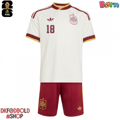 Spanien Martin Zubimendi #18 Udebanesæt Børn VM 2026 Kort ærmer (+ korte bukser)